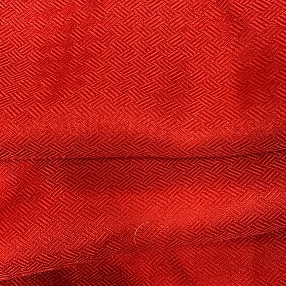 Set of 3 Solid Red Textured Christmas Holiday Fabric Rectangular Tablecloths - Picture 2 of 2